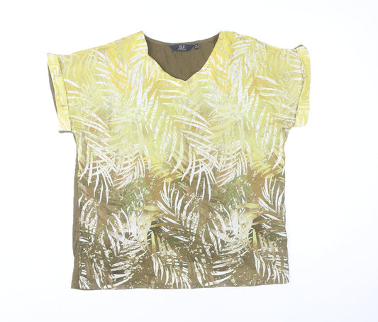 Isle Essentials Womens Multicoloured Tunic Blouse Size 14 V-Neck