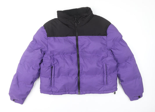Primark Women’s Purple Puffer Jacket L Insulated Casual Winter Coat
