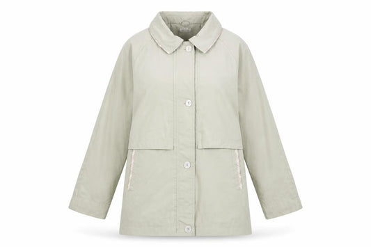Damart Women’s Beige Mid-Length Rain Coat UK 12 Buttoned Pockets