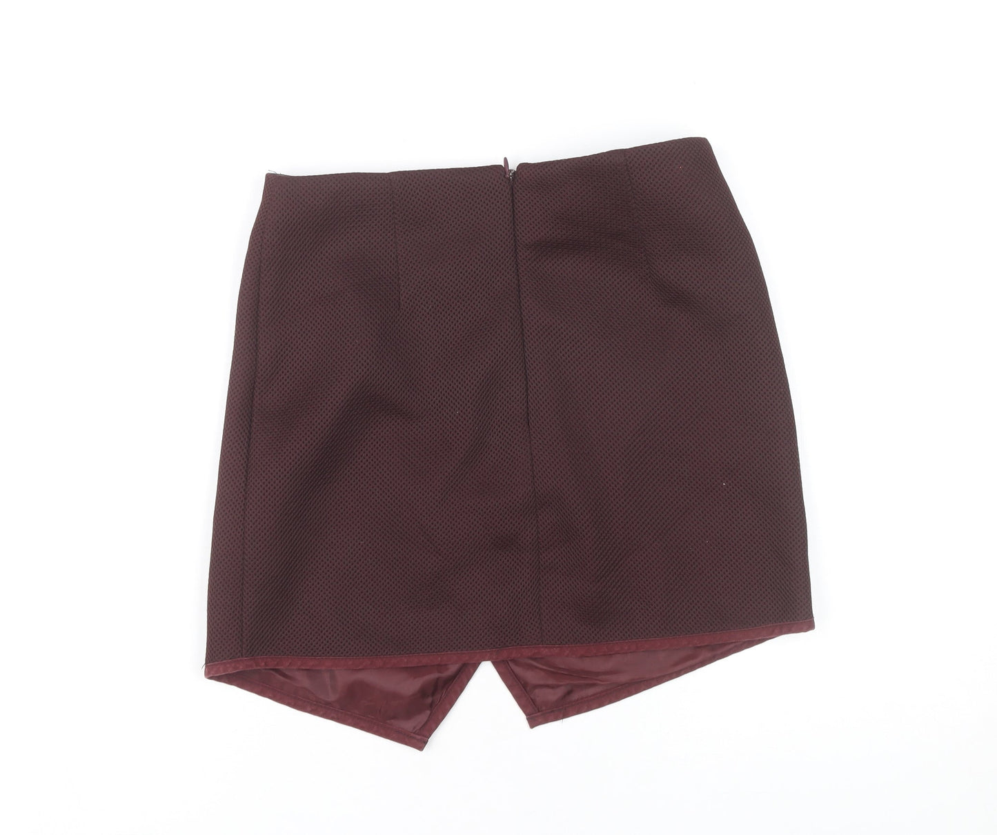Topshop Women’s Red Wrap Mini Skirt Size 8 Polyester Lined