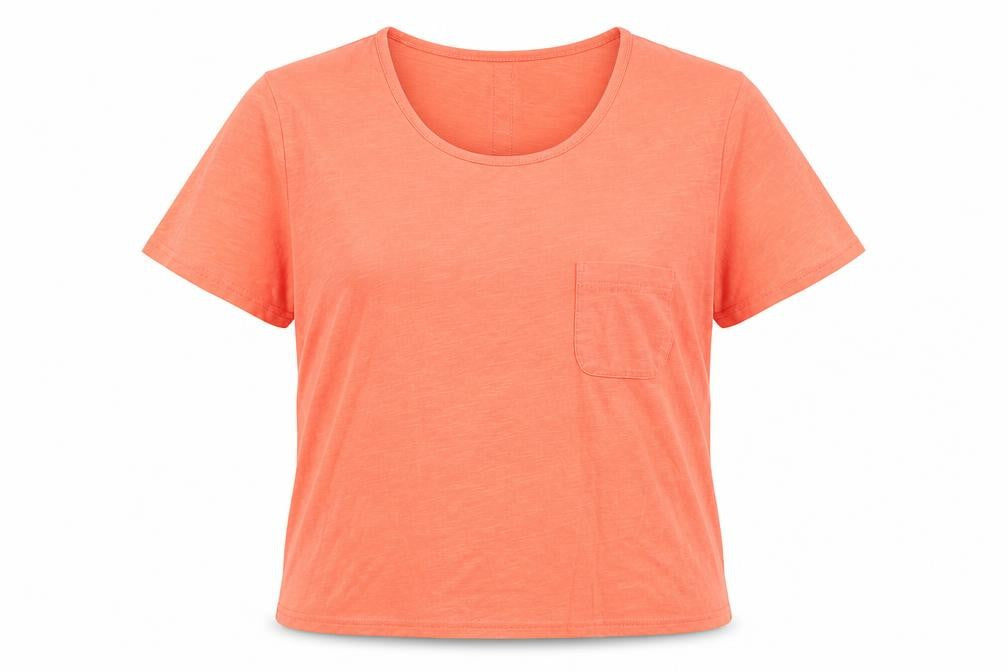Tulchan Womens Orange Cotton Short Sleeve T-Shirt Size 14