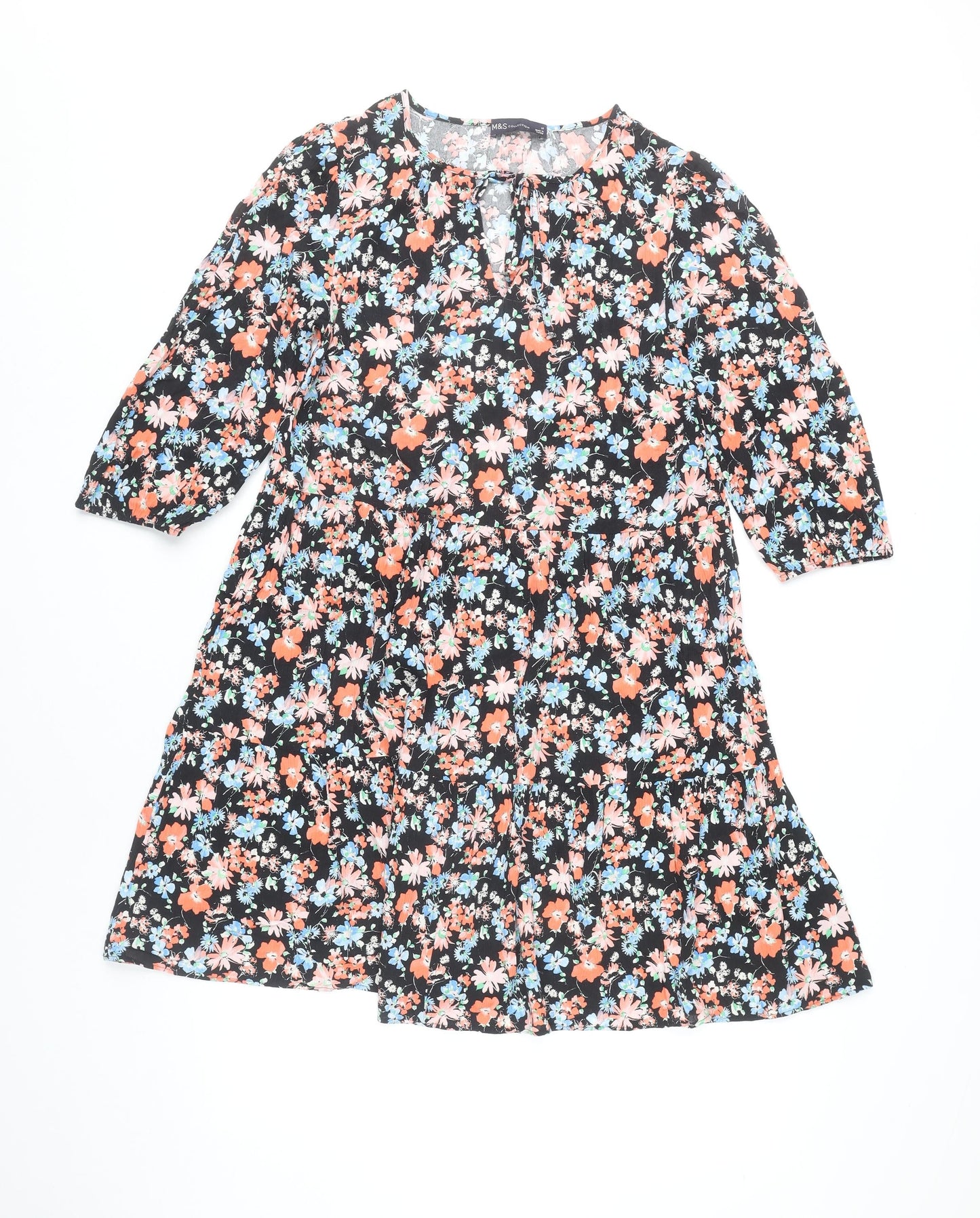 Marks and Spencer Women’s Multicolour Floral Shift Dress Size 10