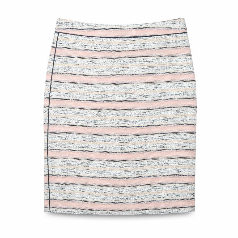 Marks & Spencer Womens Pink Stripe Pencil Skirt UK 14 Knee Length