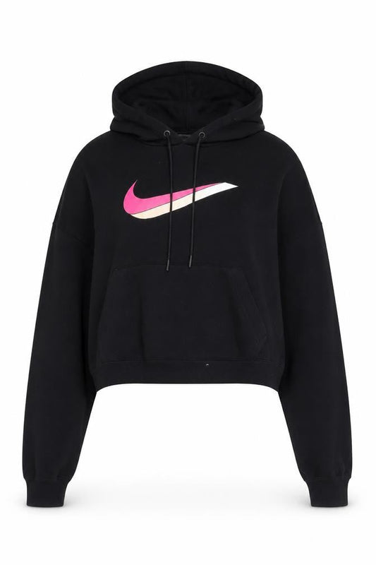 Nike Womens Black Small Pullover Hoodie Sweatshirt Logo Cotton
