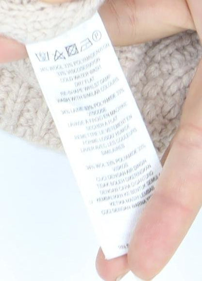 Additional view of French Connection women’s beige wool roll neck cable knit jumper s