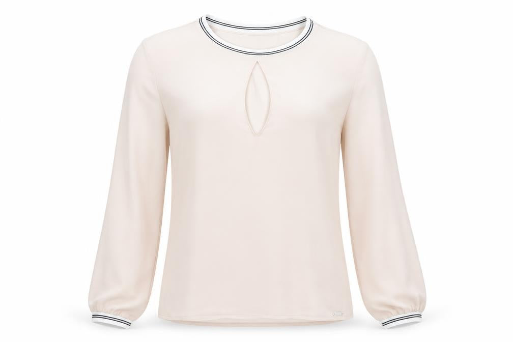 Guess Womens Beige Long Sleeve Chiffon Blouse Size S
