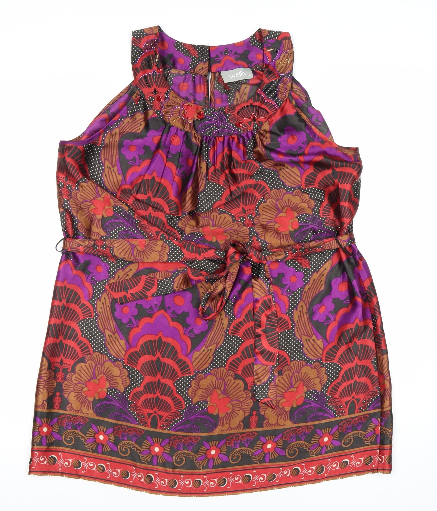 Wallis Women’s Multicoloured Floral Sleeveless Tunic Blouse M