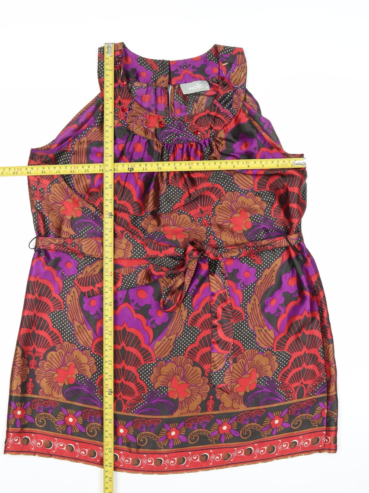 Wallis Women’s Multicoloured Floral Sleeveless Tunic Blouse M