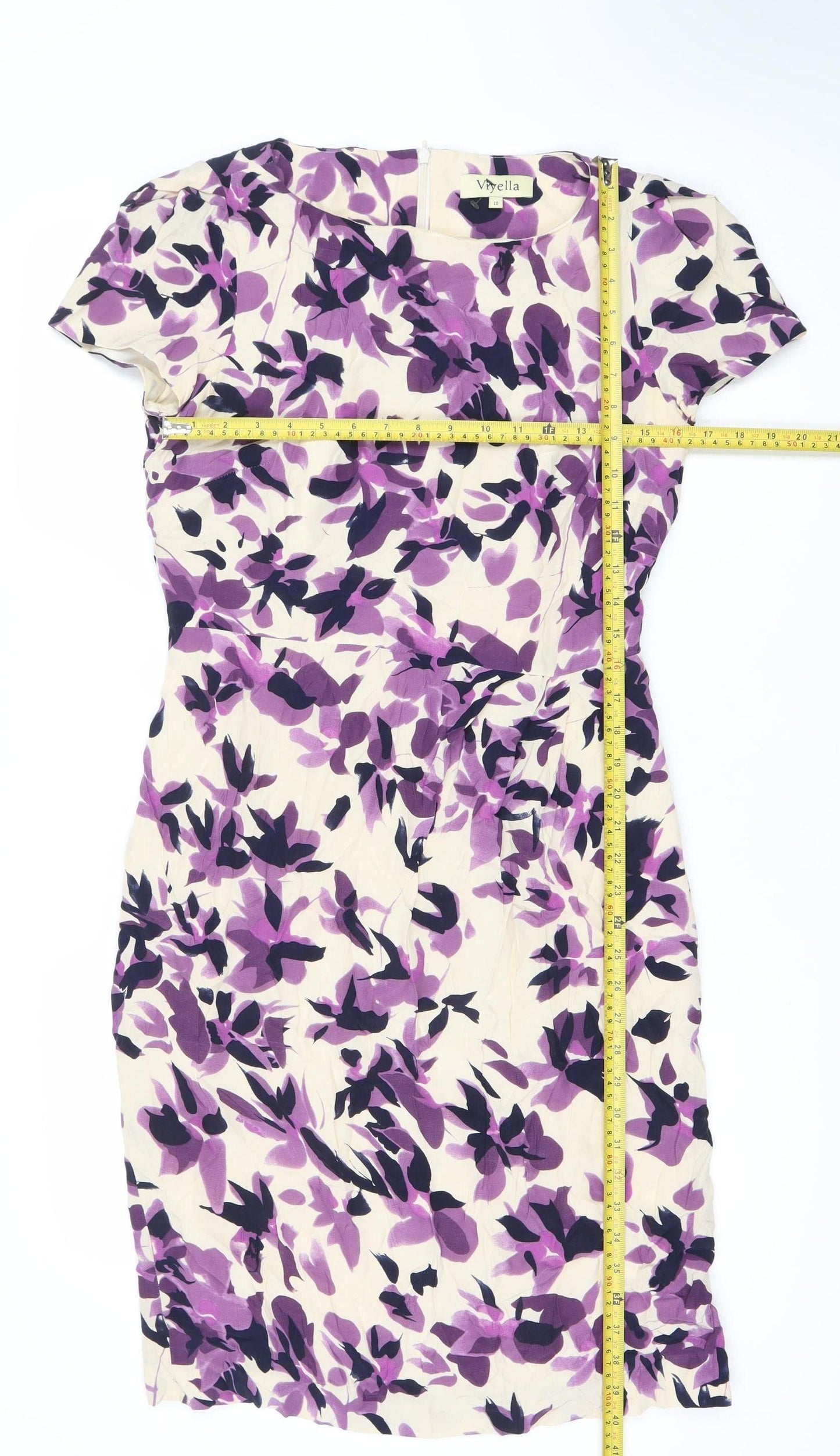 Viyella Womens Strapless Floral Sheath Dress Size 10 Multicoloured