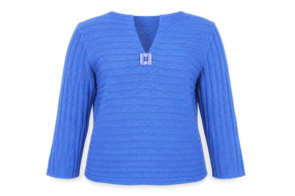Queenspark Women’s Blue Acrylic V-Neck Pullover Jumper M