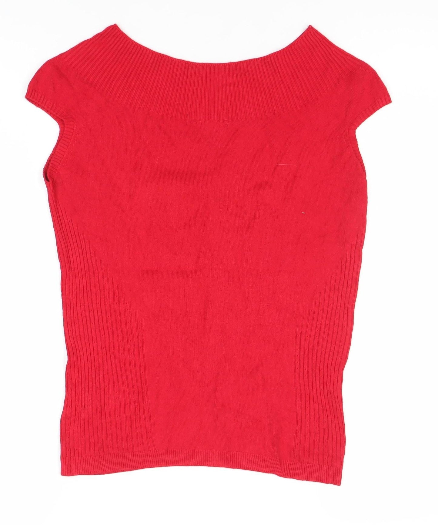 Marks and Spencer Women’s Red Knit Boat Neck Blouse Size 14