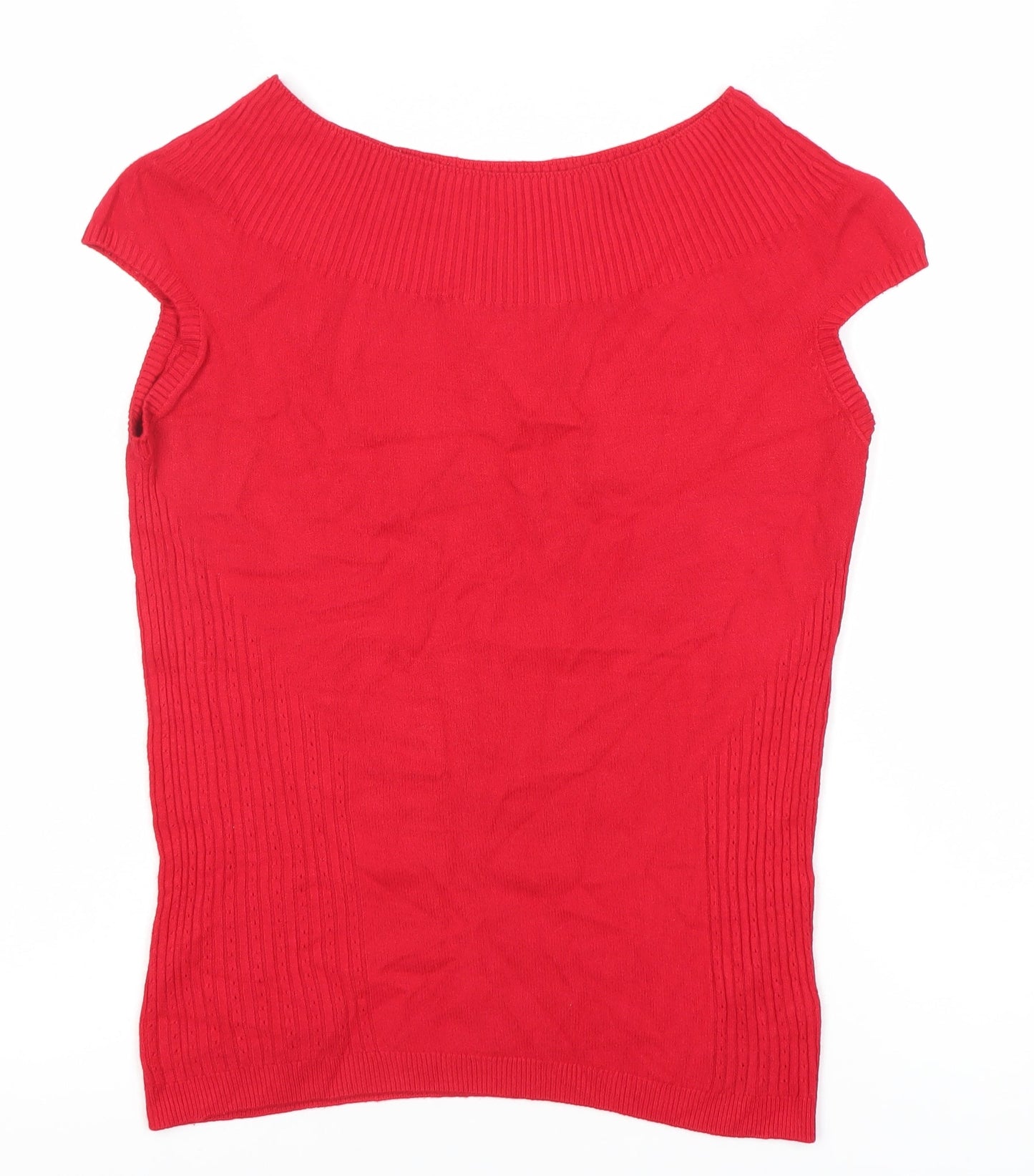 Marks and Spencer Women’s Red Knit Boat Neck Blouse Size 14