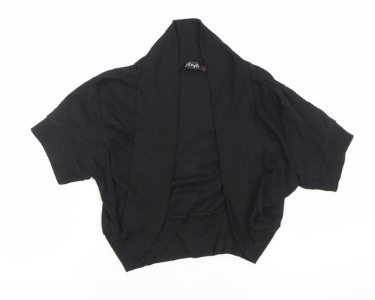Style Women’s Black Cotton Short Sleeve Cardigan UK 16