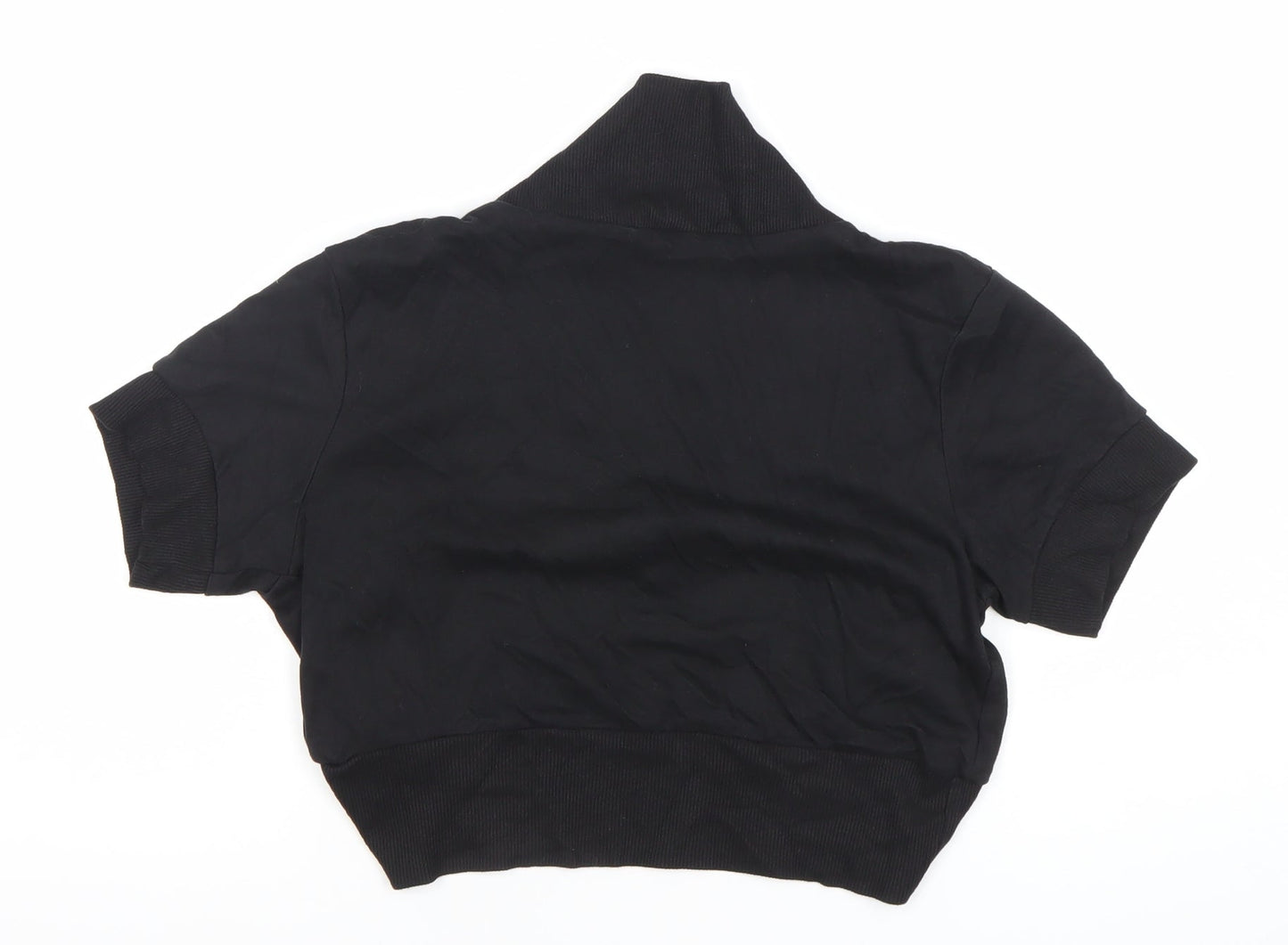 Style Women’s Black Cotton Short Sleeve Cardigan UK 16