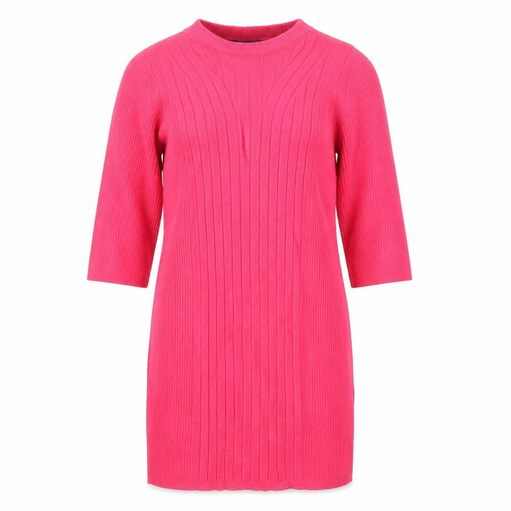 Marks & Spencer Womens Pink Tunic Top S 3/4 Sleeve Knit High Neck