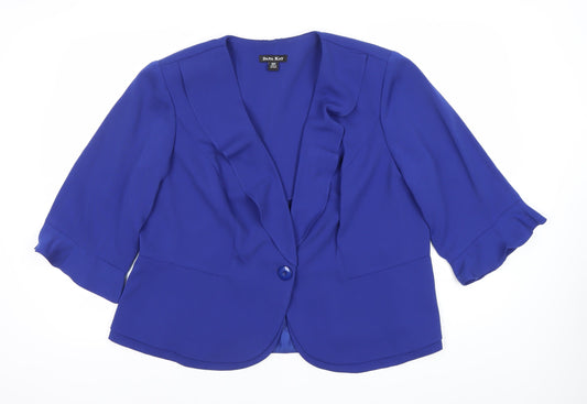 Dana Kay Women’s Blue Plus Size 18W Shawl Lapel Blazer