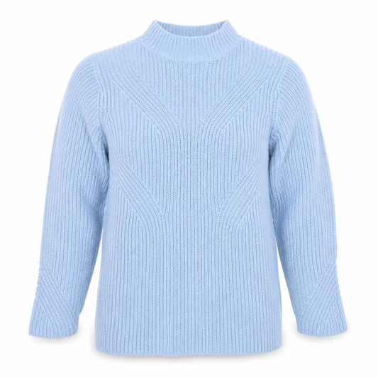 Damart Womens Blue Chunky Knit Mock Neck Jumper Size M