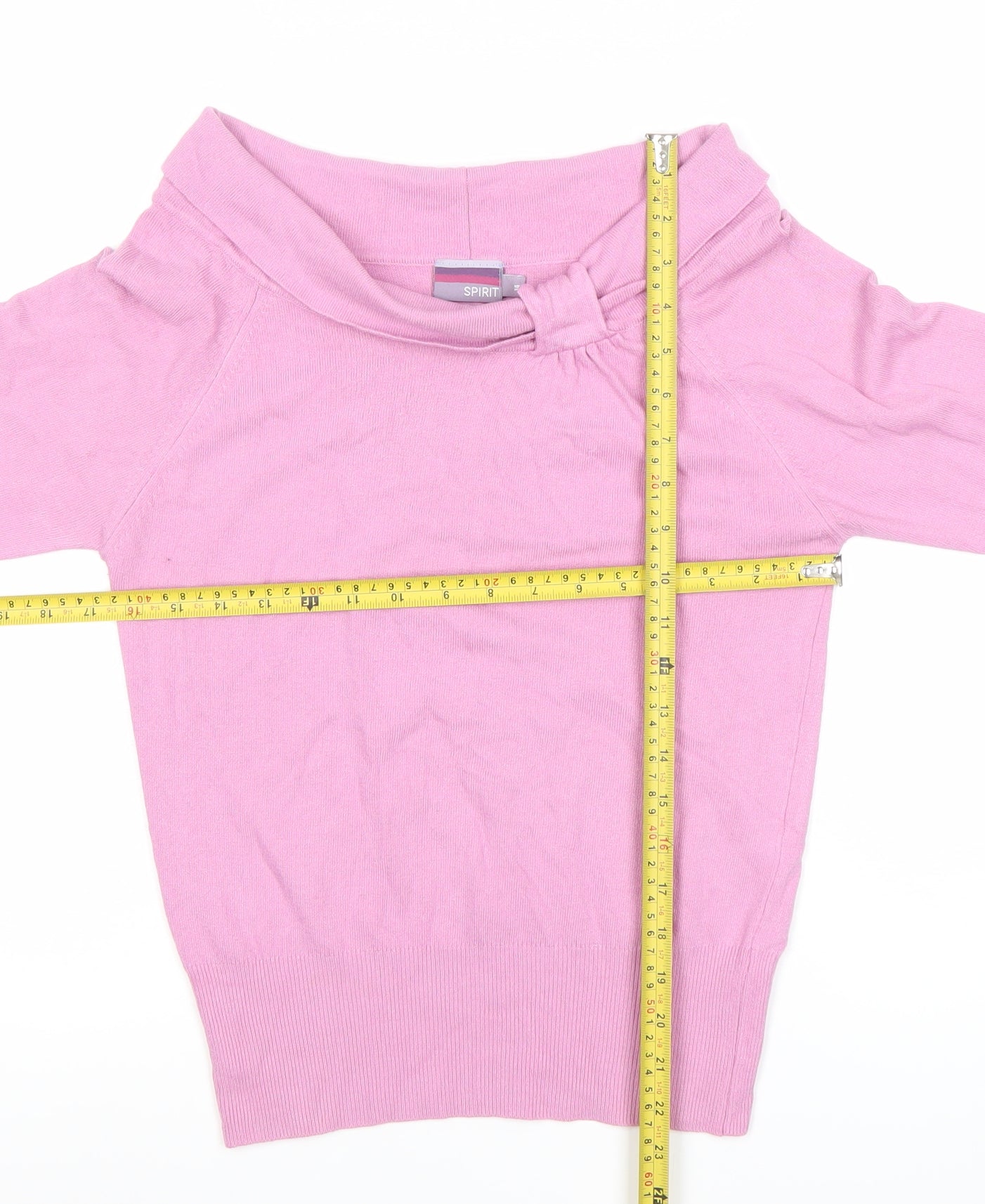 Spirit Women’s Pink Off Shoulder Knit Top Size 14 Long Sleeve