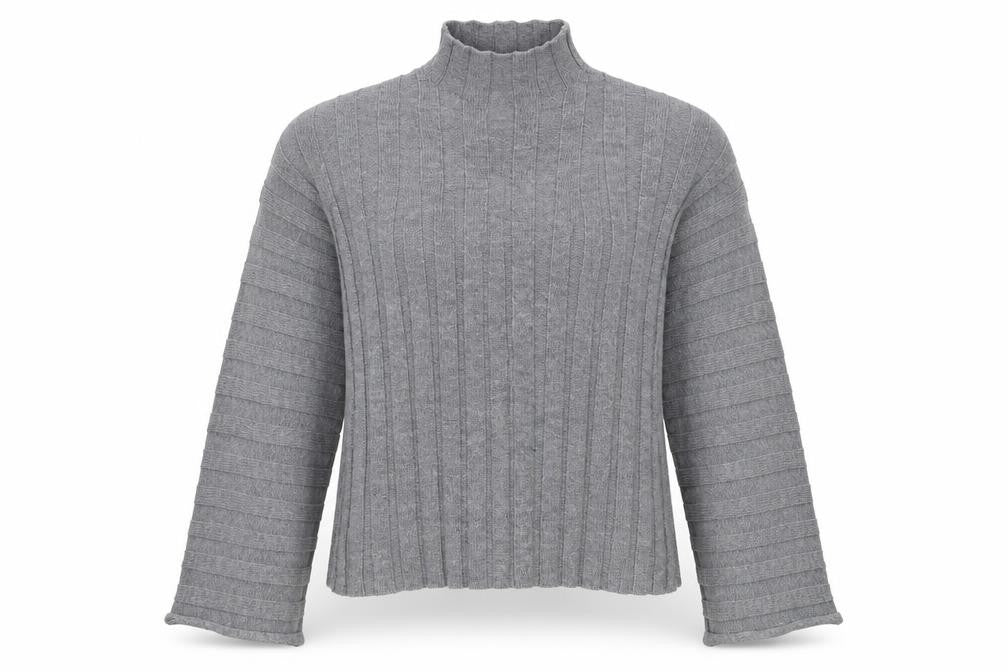 Missguided Women's Grey Wool Blend Ribbed Pullover Jumper Size 8