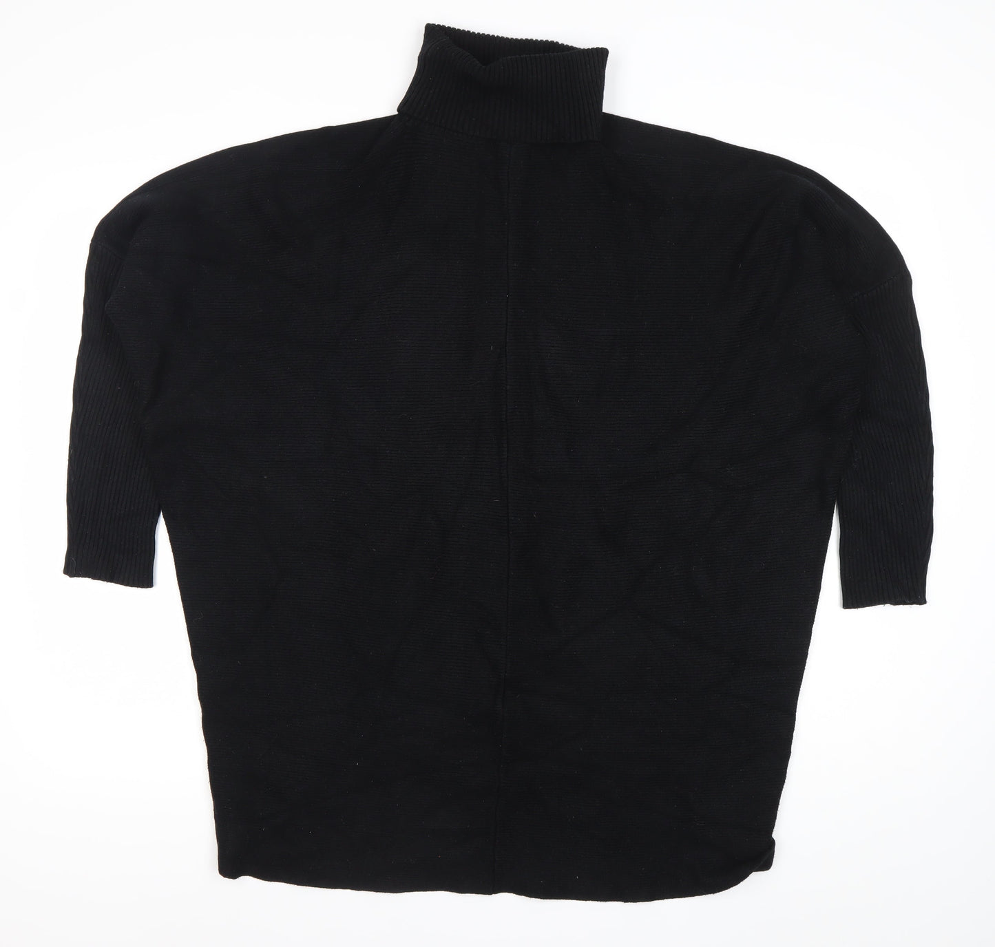 Blue Vanilla Women’s Black Roll Neck Tunic Jumper One Size