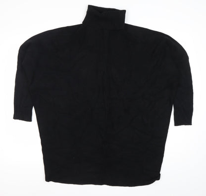 Blue Vanilla Women’s Black Roll Neck Tunic Jumper One Size