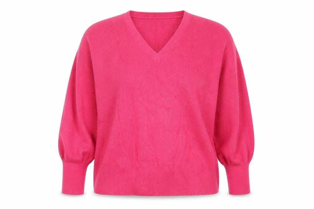 Marks & Spencer Women Pink V-Neck Pullover Jumper Size L Knitwear