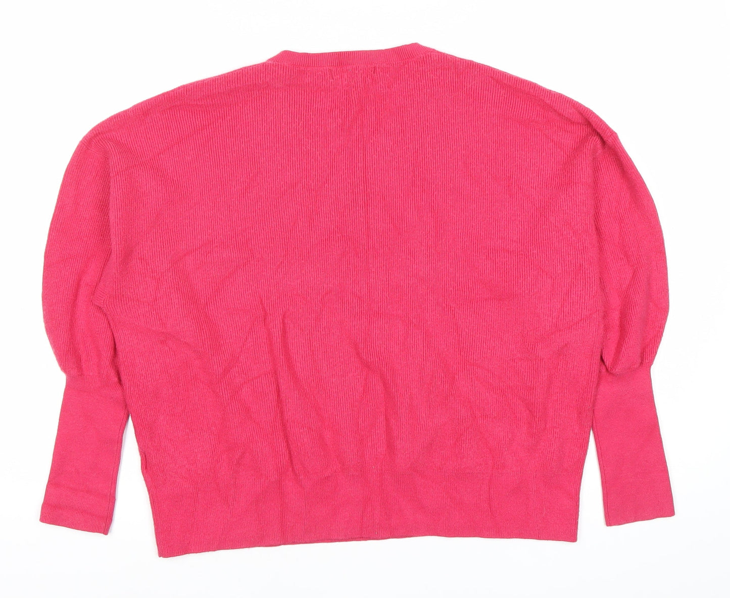 Marks and Spencer Women Pink V-Neck Pullover Jumper Size L Knitwear