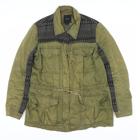 Forever 21 Women’s Green Military Jacket Size 12 Cotton Blend
