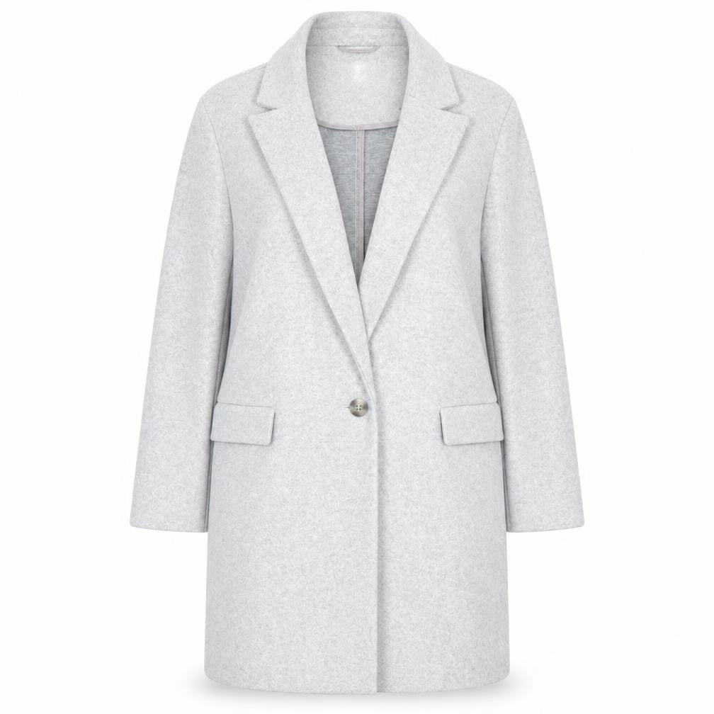 Primark Women’s Grey Mid-Length Single Breasted Overcoat M