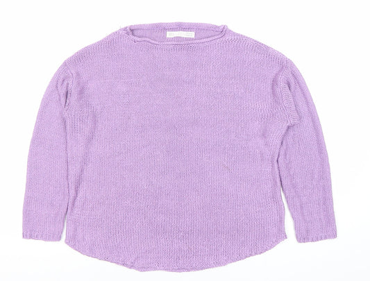 Sfera Women’s Purple Knit Cotton Pullover Jumper Size 8