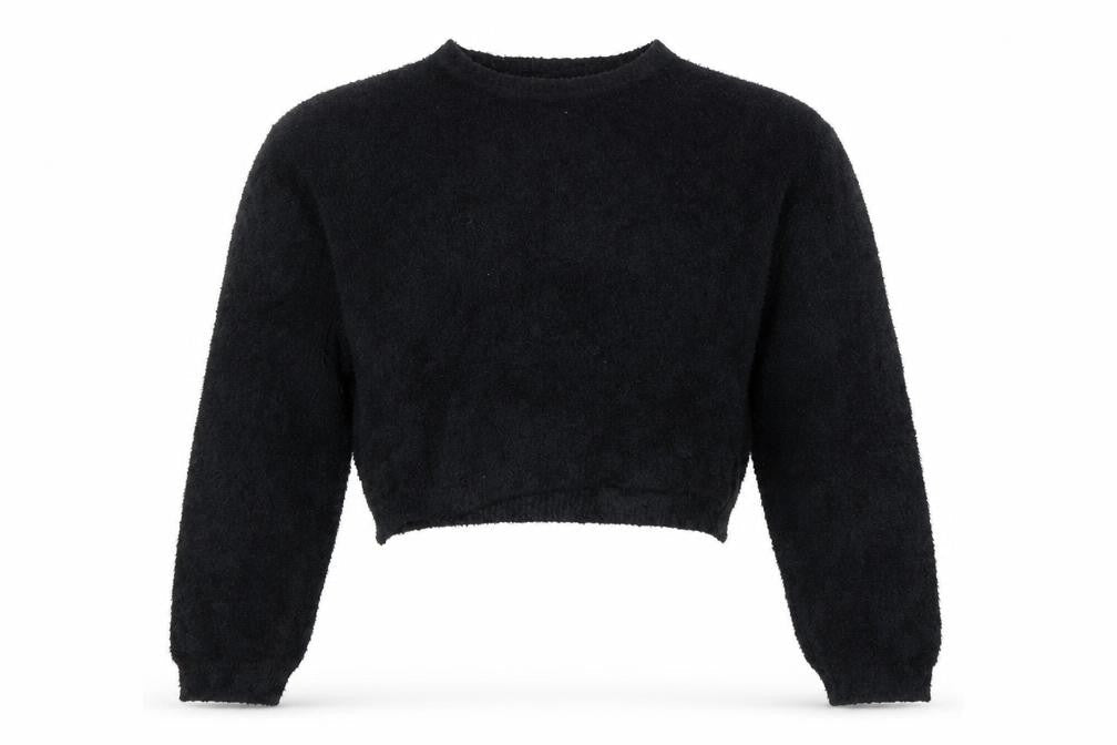 Pull&Bear Womens Black Crew Neck Long Sleeve Pullover Jumper Size 8