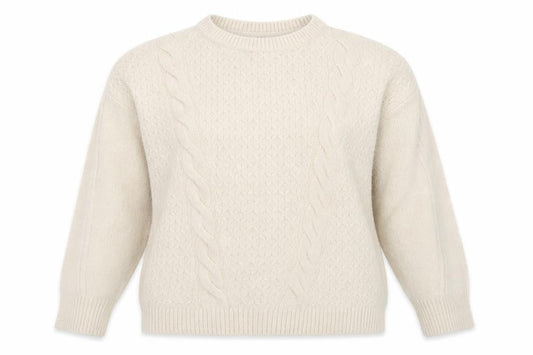 Front view of Principles Women’s Ivory Cable Knit Jumper, size UK 16, Pullover