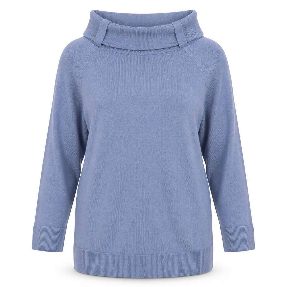 Marks & Spencer Women Blue Size 14 Acrylic Knit Tunic Blouse