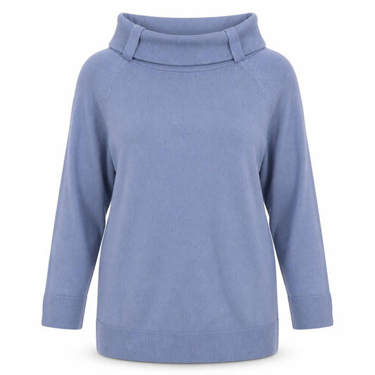 Marks and Spencer Women Blue Size 14 Acrylic Knit Tunic Blouse