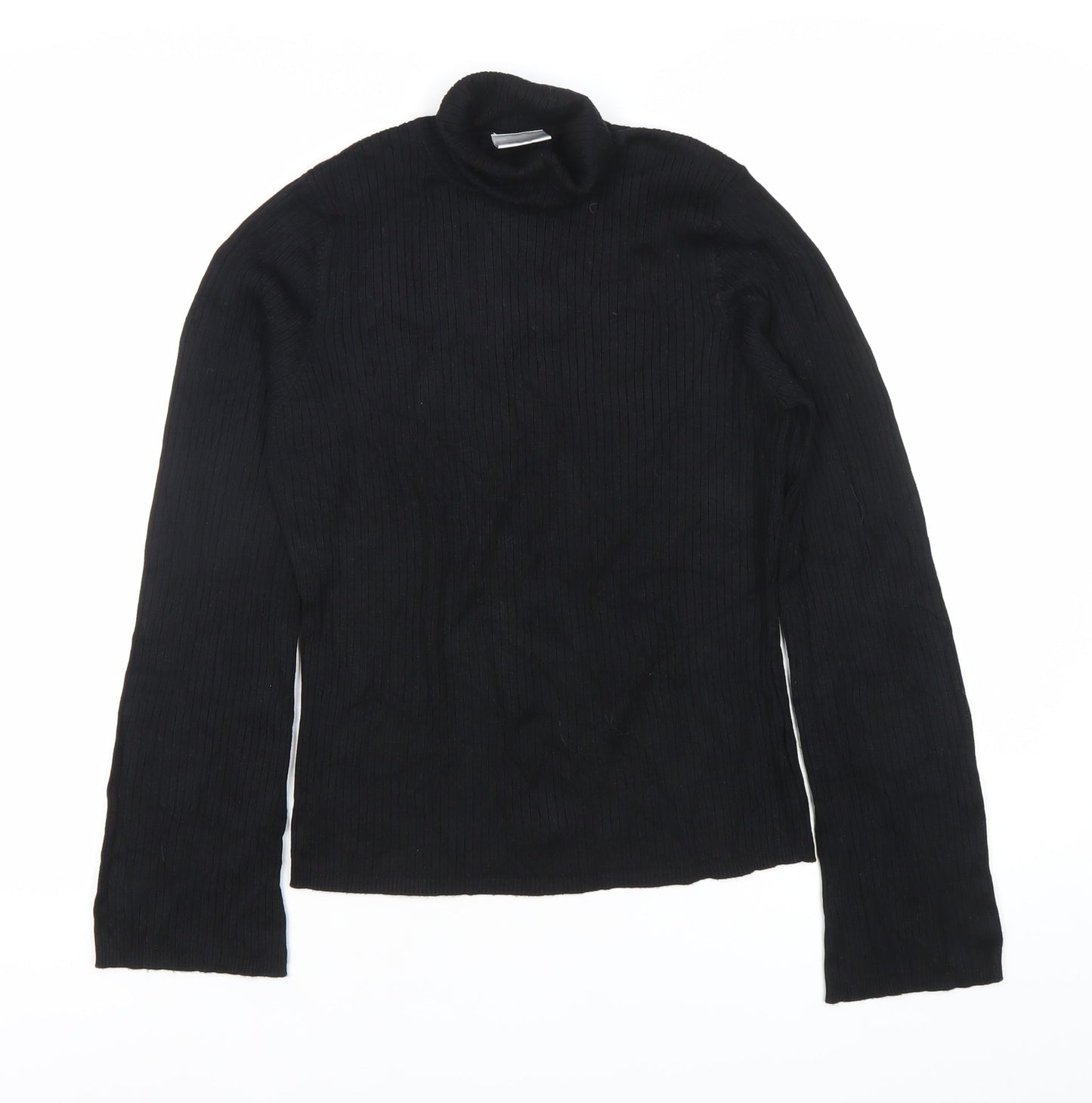Next Women Black Roll Neck Long Sleeve Knit Top Size 16