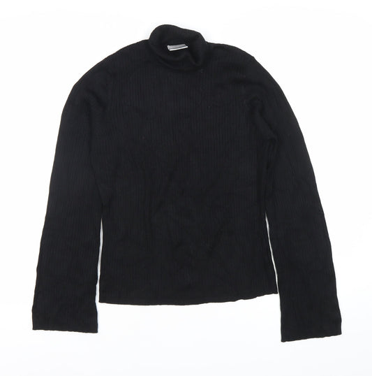 Next Women Black Roll Neck Long Sleeve Knit Top Size 16