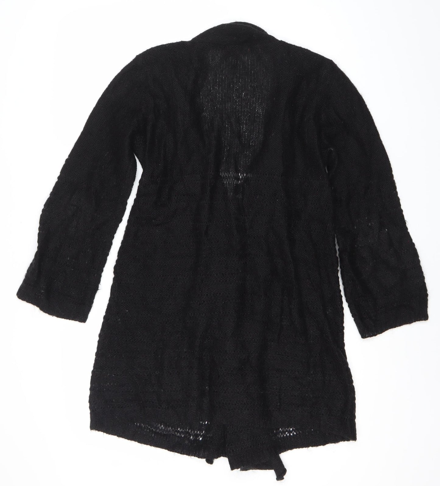Morgan Womens Black Long Sleeve Knit Open Cardigan Size M