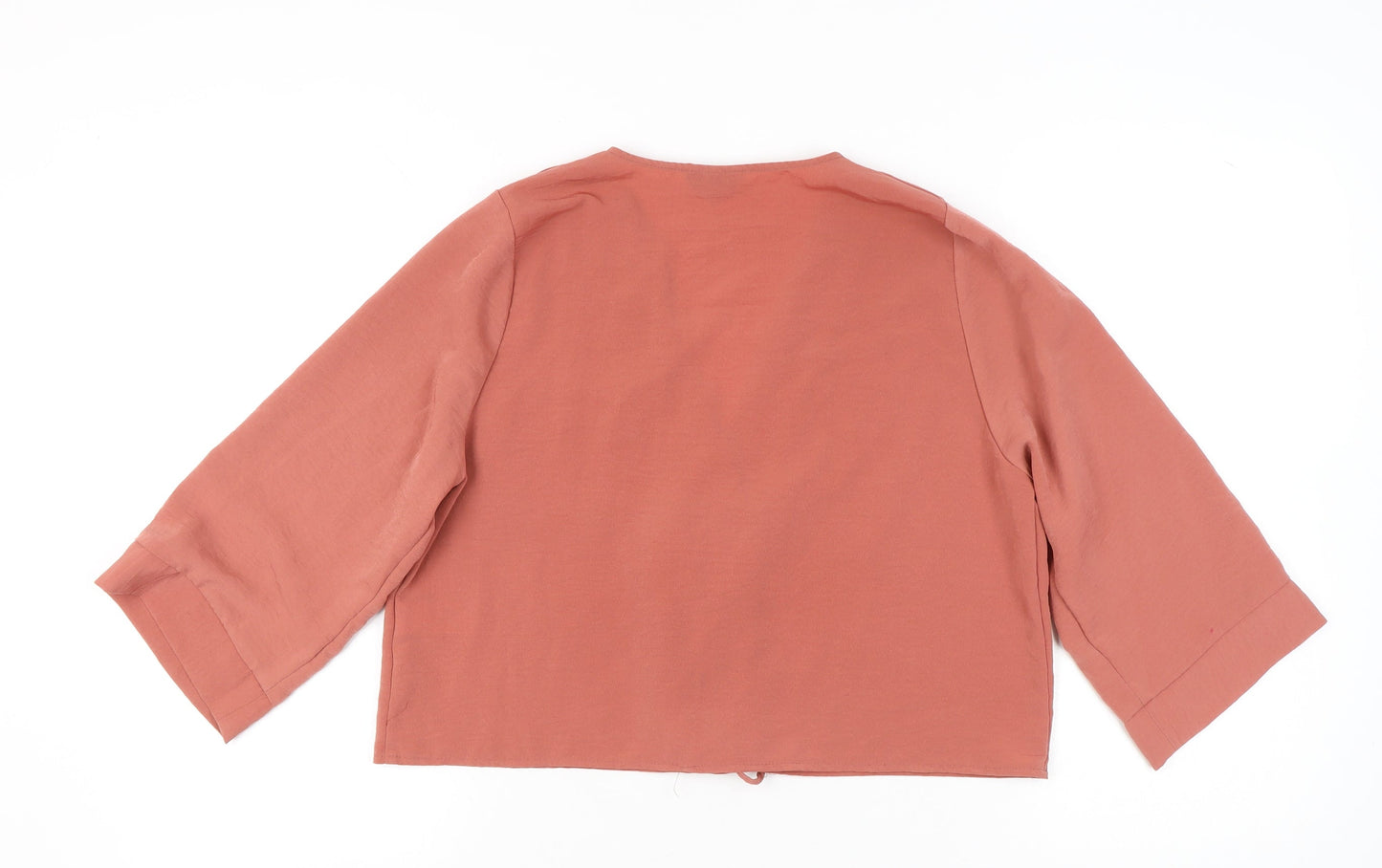 Topshop Womens Pink Wrap Blouse Size 10 Kimono Sleeve Viscose