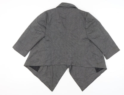 Close-up detail of Atmosphere Women Grey, size 12, Shawl Lapel 3/4 Sleeve Blazer Jacket