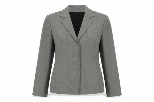 Jones New York Womens Grey Houndstooth Blazer Jacket Size 16