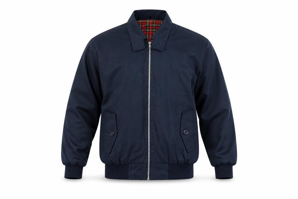 Cotton Works Boys Navy Blue Bomber Jacket Size 34 Collared Full Zip