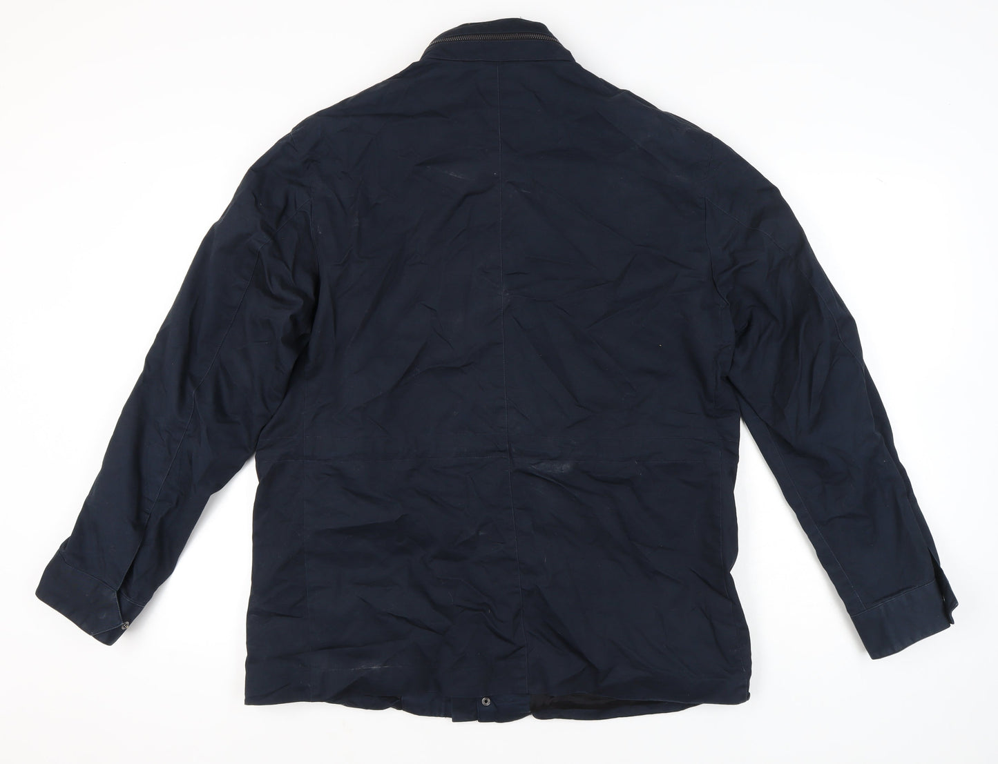 H&M Men’s Blue Military Jacket Size 54 EUR 44R Cotton Mid-Length