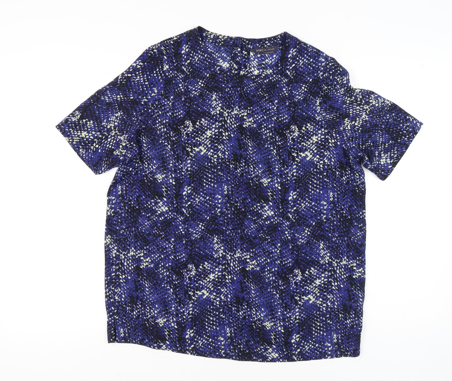 Marks and Spencer Womens Blue Animal Print Blouse UK 12