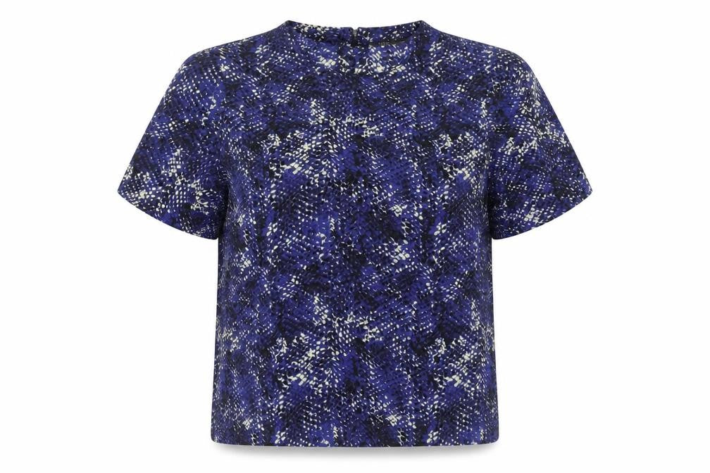 Marks & Spencer Womens Blue Animal Print Blouse UK 12