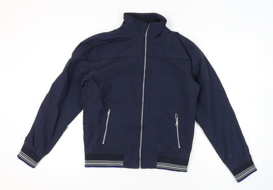 Marks and Spencer Mens Blue Bomber Jacket S Zip Pockets Casual