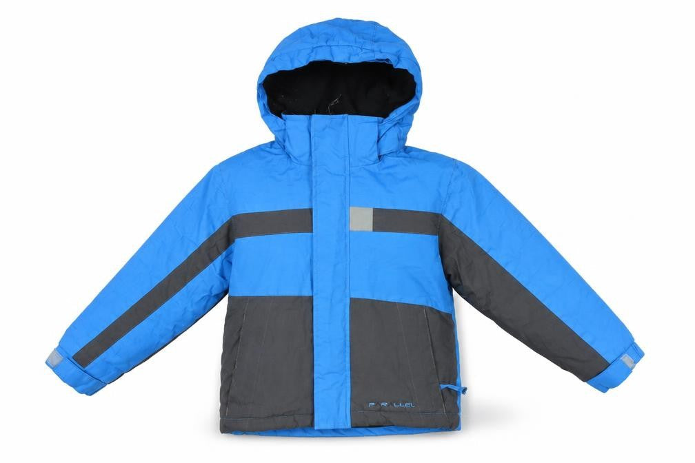 Parallel Boys Blue Grey Ski Jacket Coat Hooded 3-4 Years Winter Outdoor