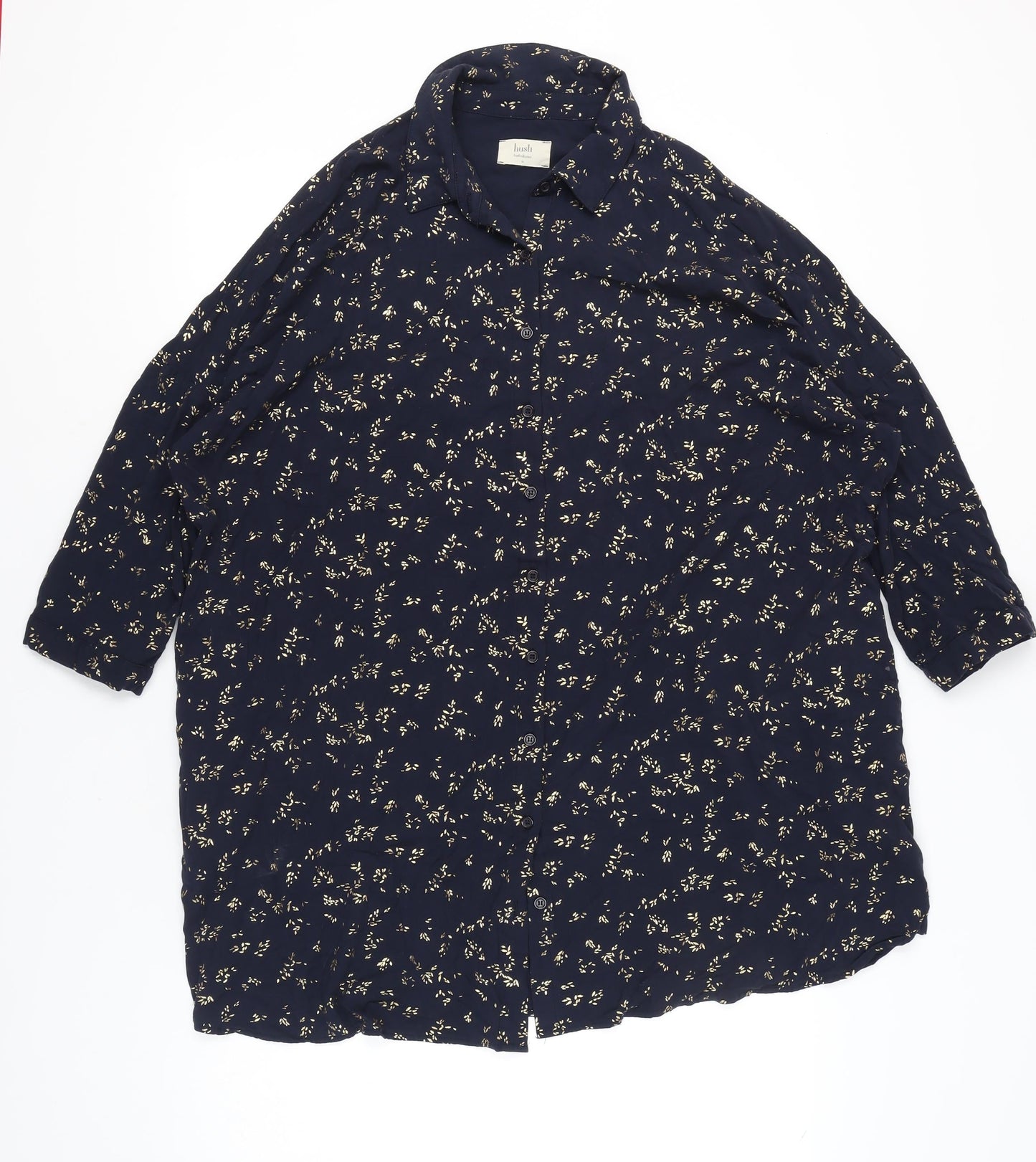 Hush Womens Blue Floral Nightshirt Size 12 Viscose Blend