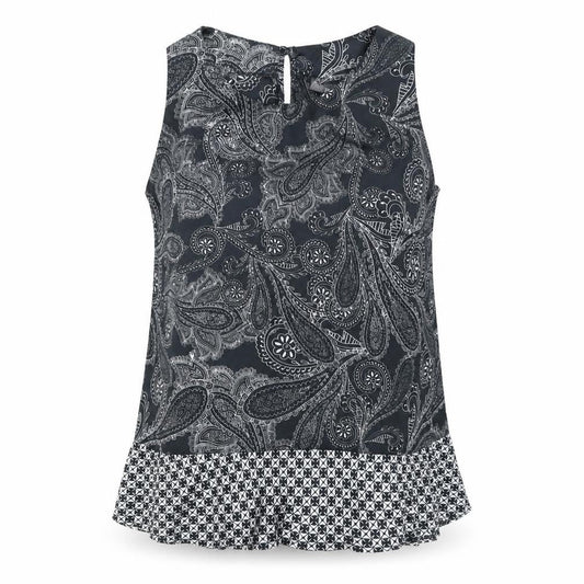 Next Womens Black Paisley Sleeveless Tunic Blouse Size 10