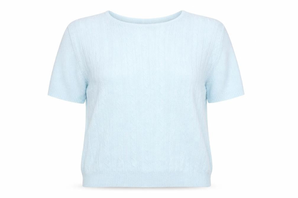 Berkertex Women’s Blue Knit Short Sleeve T-Shirt Size 14-16