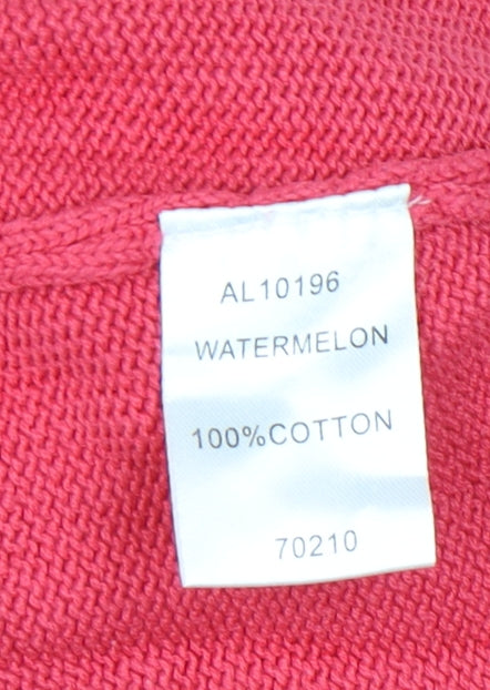 Cotton Traders Men's Pink XL Crew Neck Cotton Pullover Jumper